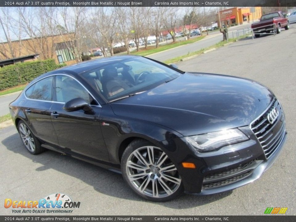 2014 Audi A7 3.0T quattro Prestige Moonlight Blue Metallic / Nougat Brown Photo #3