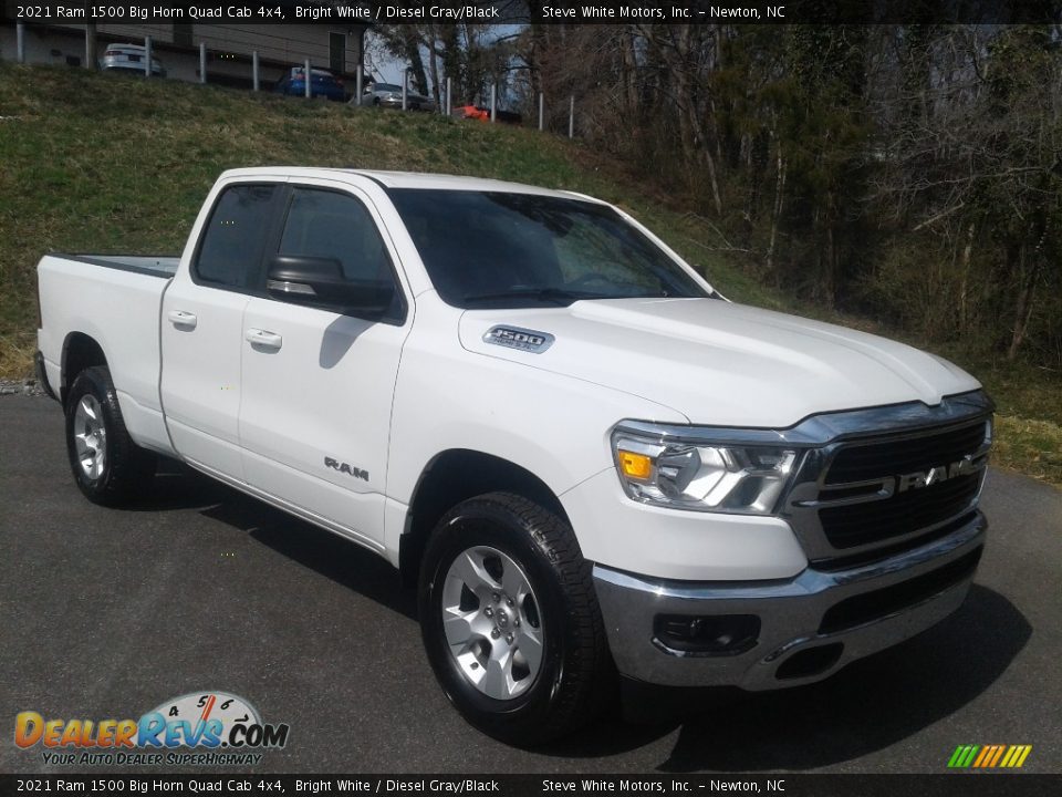2021 Ram 1500 Big Horn Quad Cab 4x4 Bright White / Diesel Gray/Black Photo #4