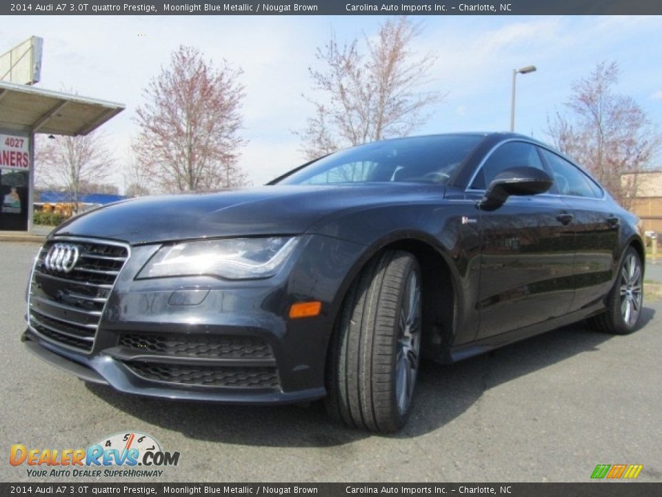 2014 Audi A7 3.0T quattro Prestige Moonlight Blue Metallic / Nougat Brown Photo #6