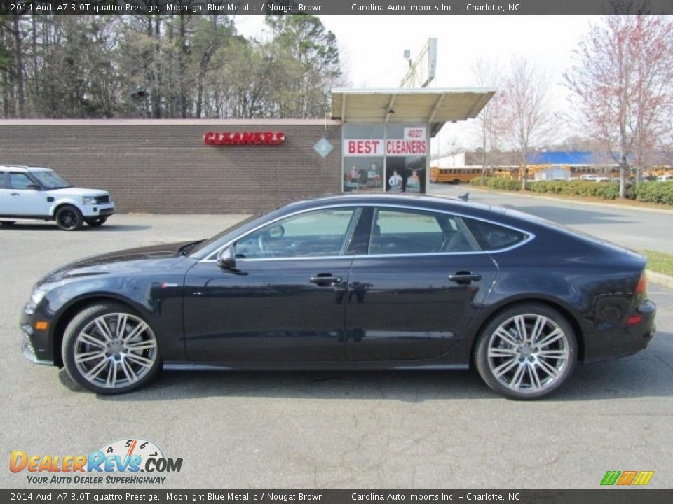 2014 Audi A7 3.0T quattro Prestige Moonlight Blue Metallic / Nougat Brown Photo #7