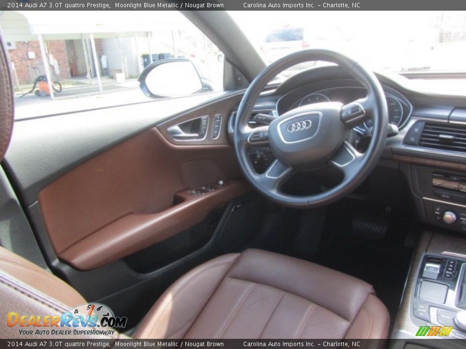 2014 Audi A7 3.0T quattro Prestige Moonlight Blue Metallic / Nougat Brown Photo #12