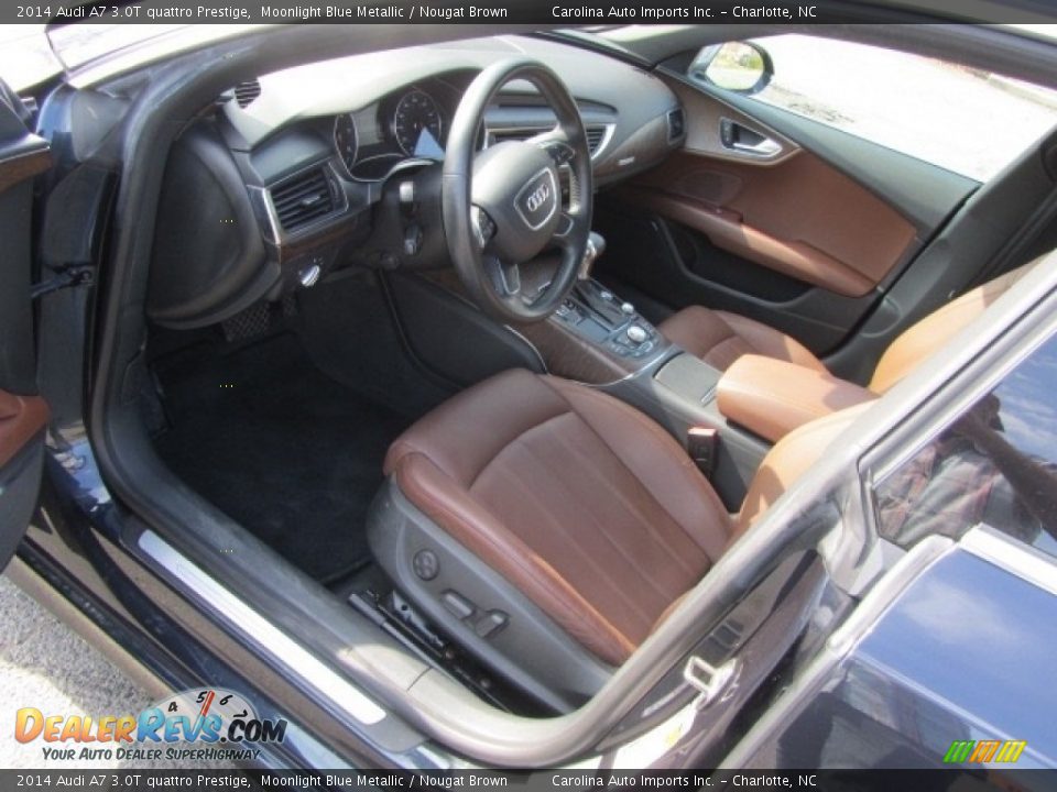 2014 Audi A7 3.0T quattro Prestige Moonlight Blue Metallic / Nougat Brown Photo #17
