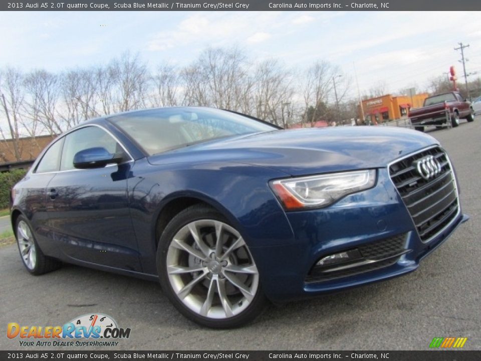 2013 Audi A5 2.0T quattro Coupe Scuba Blue Metallic / Titanium Grey/Steel Grey Photo #1