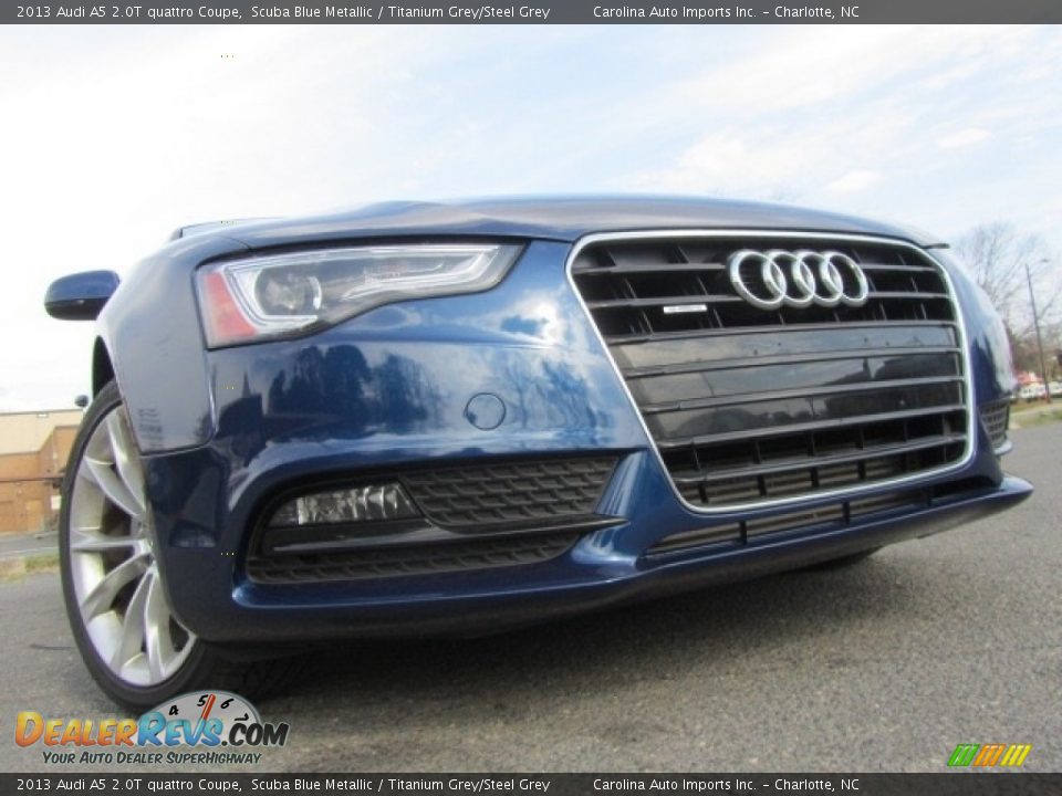 2013 Audi A5 2.0T quattro Coupe Scuba Blue Metallic / Titanium Grey/Steel Grey Photo #2