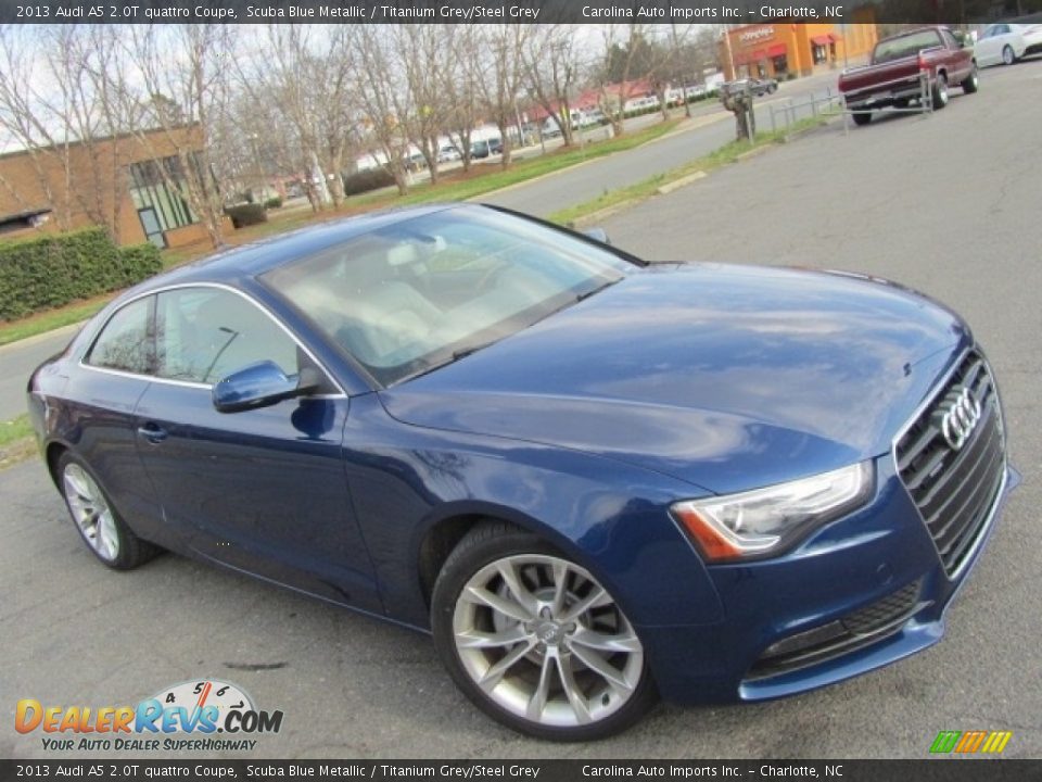 2013 Audi A5 2.0T quattro Coupe Scuba Blue Metallic / Titanium Grey/Steel Grey Photo #3