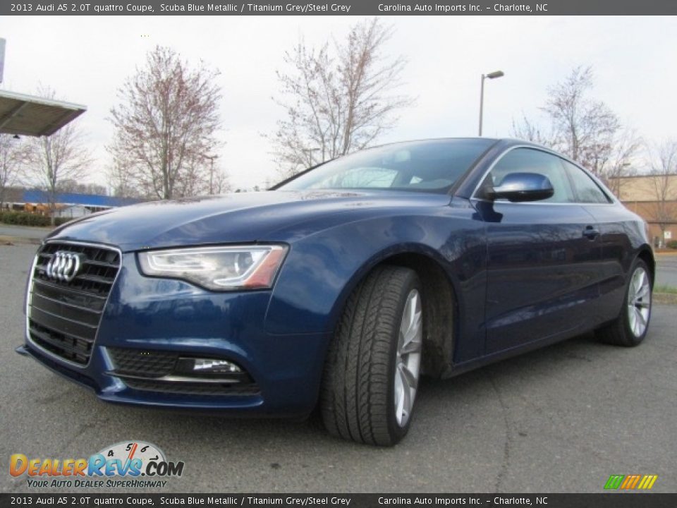 2013 Audi A5 2.0T quattro Coupe Scuba Blue Metallic / Titanium Grey/Steel Grey Photo #6