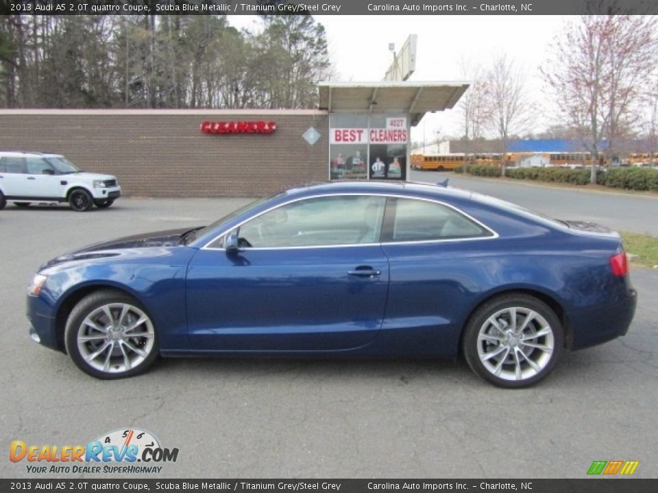 2013 Audi A5 2.0T quattro Coupe Scuba Blue Metallic / Titanium Grey/Steel Grey Photo #7