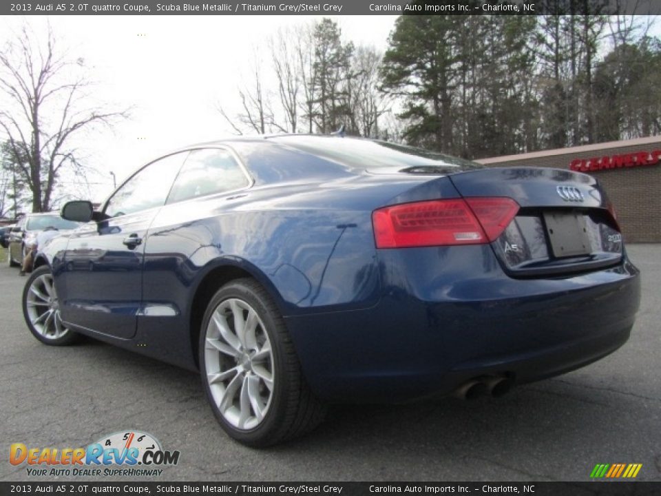 2013 Audi A5 2.0T quattro Coupe Scuba Blue Metallic / Titanium Grey/Steel Grey Photo #8