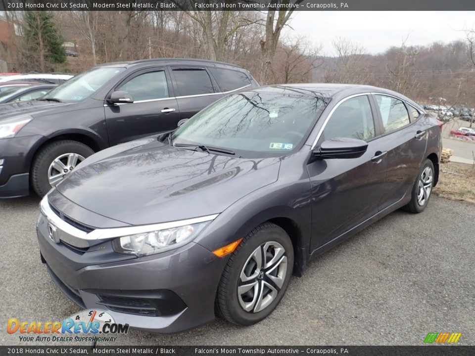 2018 Honda Civic LX Sedan Modern Steel Metallic / Black Photo #1