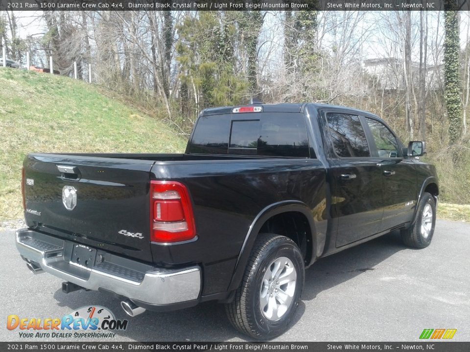 2021 Ram 1500 Laramie Crew Cab 4x4 Diamond Black Crystal Pearl / Light Frost Beige/Mountain Brown Photo #6