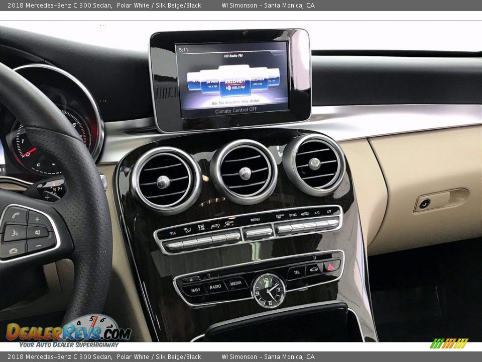 2018 Mercedes-Benz C 300 Sedan Polar White / Silk Beige/Black Photo #5