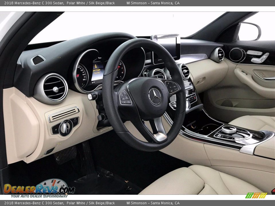 2018 Mercedes-Benz C 300 Sedan Polar White / Silk Beige/Black Photo #14