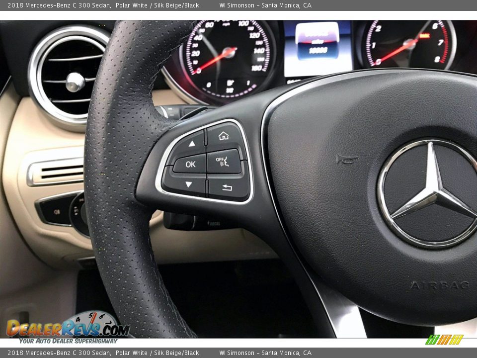 2018 Mercedes-Benz C 300 Sedan Polar White / Silk Beige/Black Photo #21