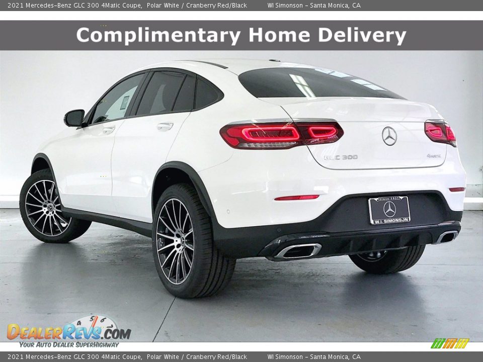 2021 Mercedes-Benz GLC 300 4Matic Coupe Polar White / Cranberry Red/Black Photo #1