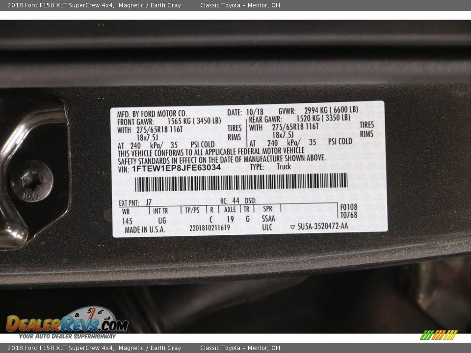 2018 Ford F150 XLT SuperCrew 4x4 Magnetic / Earth Gray Photo #25