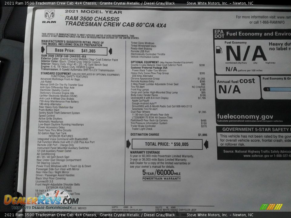 2021 Ram 3500 Tradesman Crew Cab 4x4 Chassis Granite Crystal Metallic / Diesel Gray/Black Photo #23