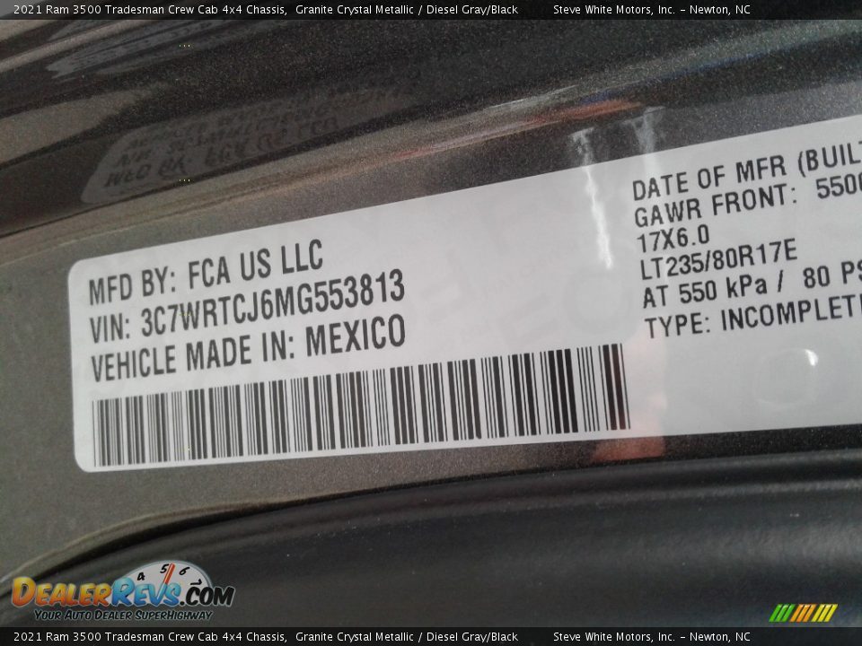 2021 Ram 3500 Tradesman Crew Cab 4x4 Chassis Granite Crystal Metallic / Diesel Gray/Black Photo #25