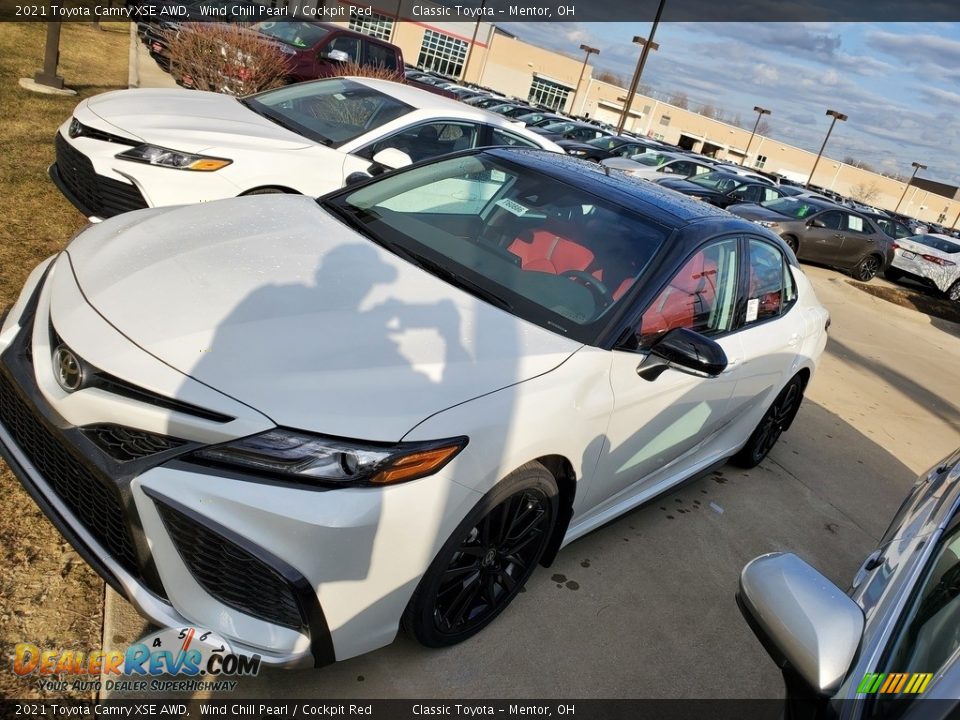 2021 Toyota Camry XSE AWD Wind Chill Pearl / Cockpit Red Photo #1