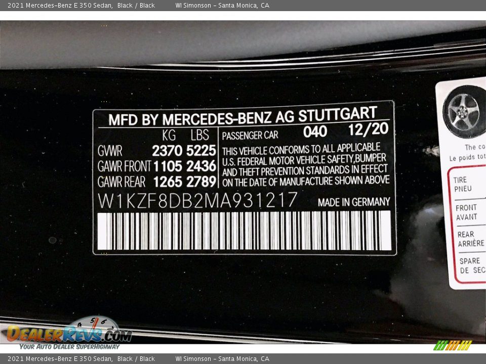 2021 Mercedes-Benz E 350 Sedan Black / Black Photo #10