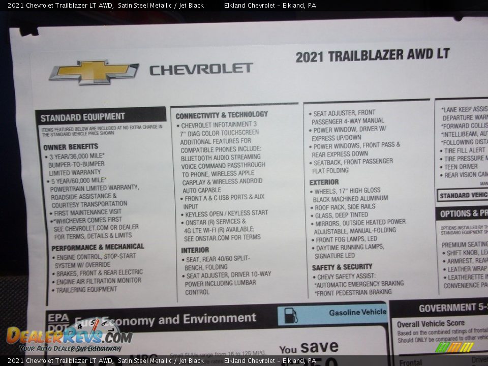 2021 Chevrolet Trailblazer LT AWD Satin Steel Metallic / Jet Black Photo #30