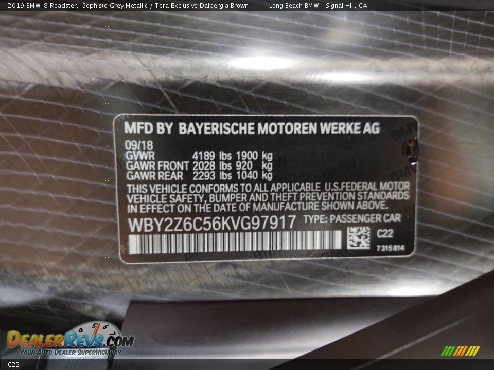 BMW Color Code C22 Sophisto Grey Metallic
