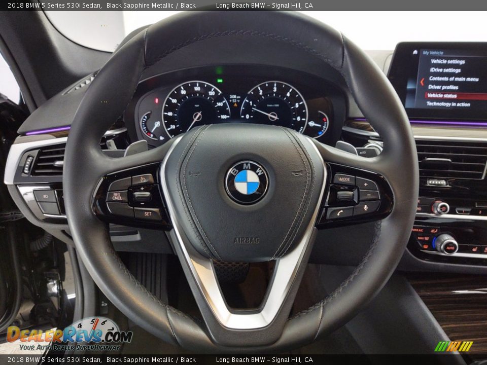 2018 BMW 5 Series 530i Sedan Black Sapphire Metallic / Black Photo #18