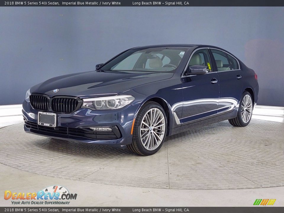 2018 BMW 5 Series 540i Sedan Imperial Blue Metallic / Ivory White Photo #3