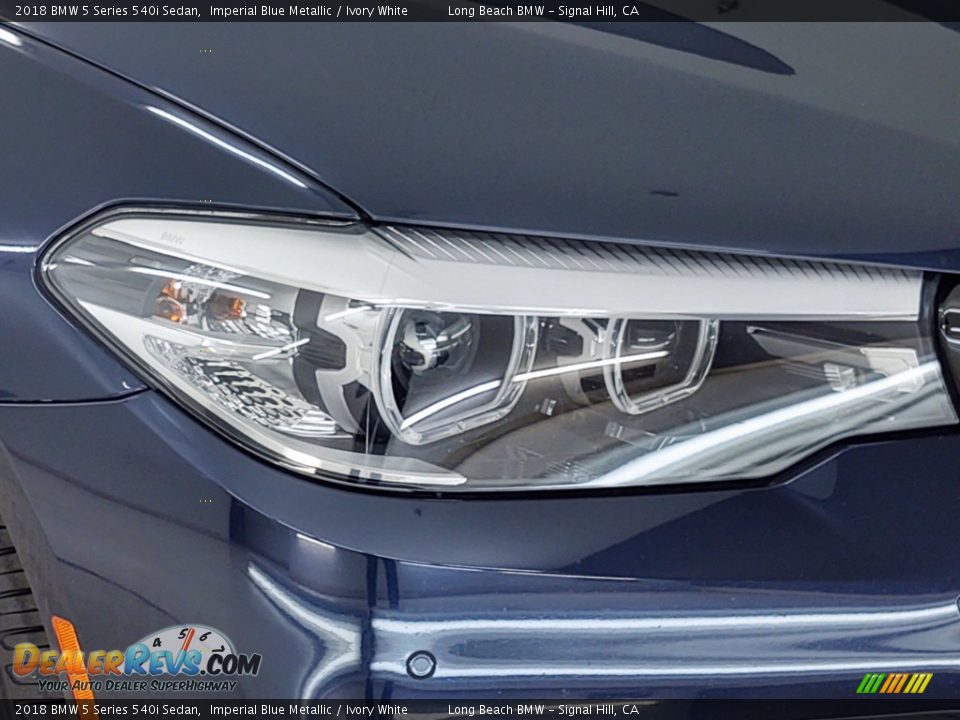 2018 BMW 5 Series 540i Sedan Imperial Blue Metallic / Ivory White Photo #7