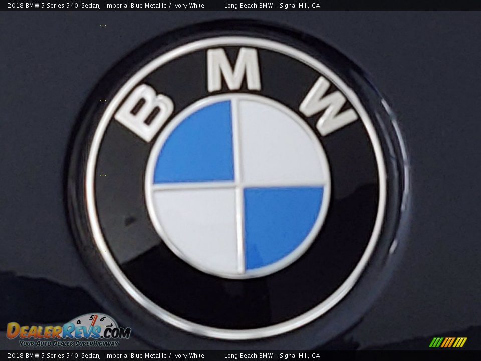 2018 BMW 5 Series 540i Sedan Imperial Blue Metallic / Ivory White Photo #8