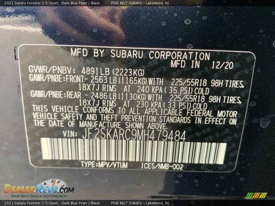 2021 Subaru Forester 2.5i Sport Dark Blue Pearl / Black Photo #14