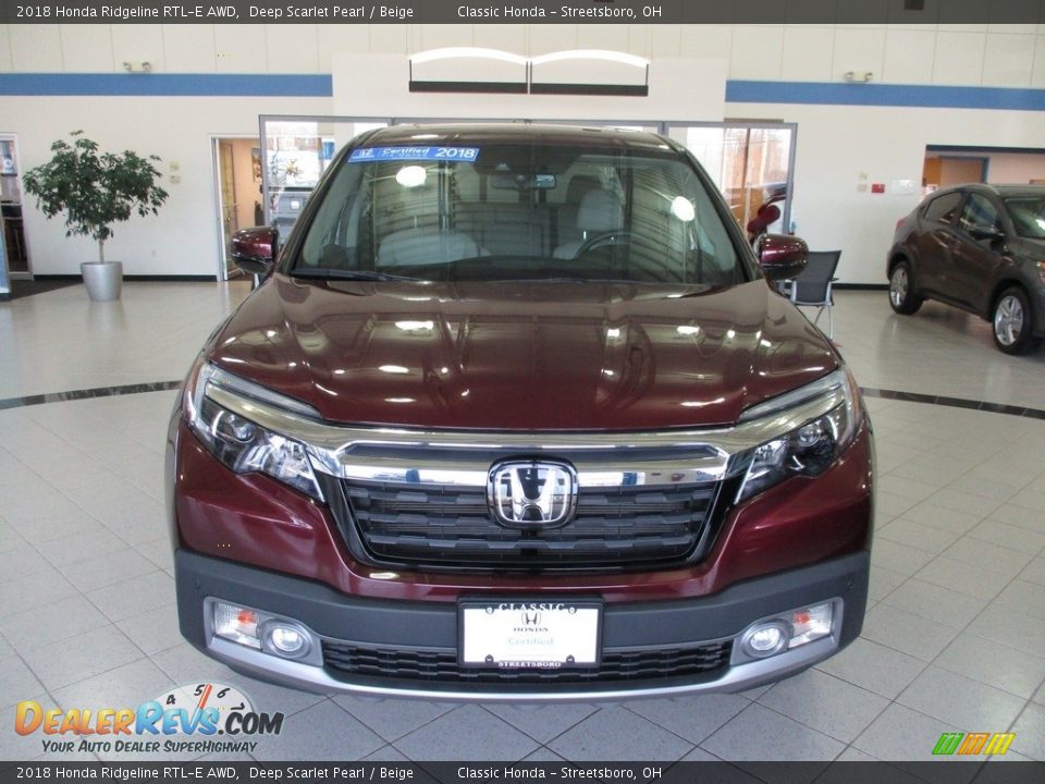 2018 Honda Ridgeline RTL-E AWD Deep Scarlet Pearl / Beige Photo #2