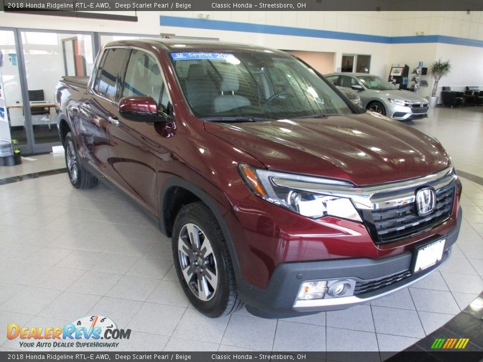 2018 Honda Ridgeline RTL-E AWD Deep Scarlet Pearl / Beige Photo #3