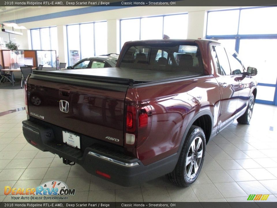 2018 Honda Ridgeline RTL-E AWD Deep Scarlet Pearl / Beige Photo #7