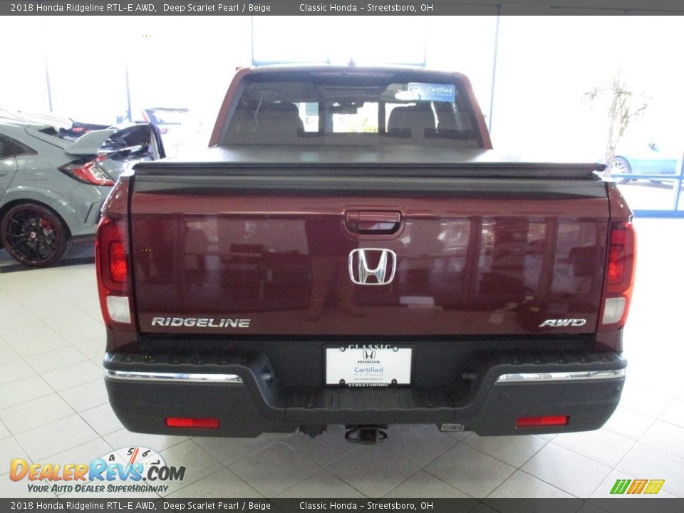 2018 Honda Ridgeline RTL-E AWD Deep Scarlet Pearl / Beige Photo #8