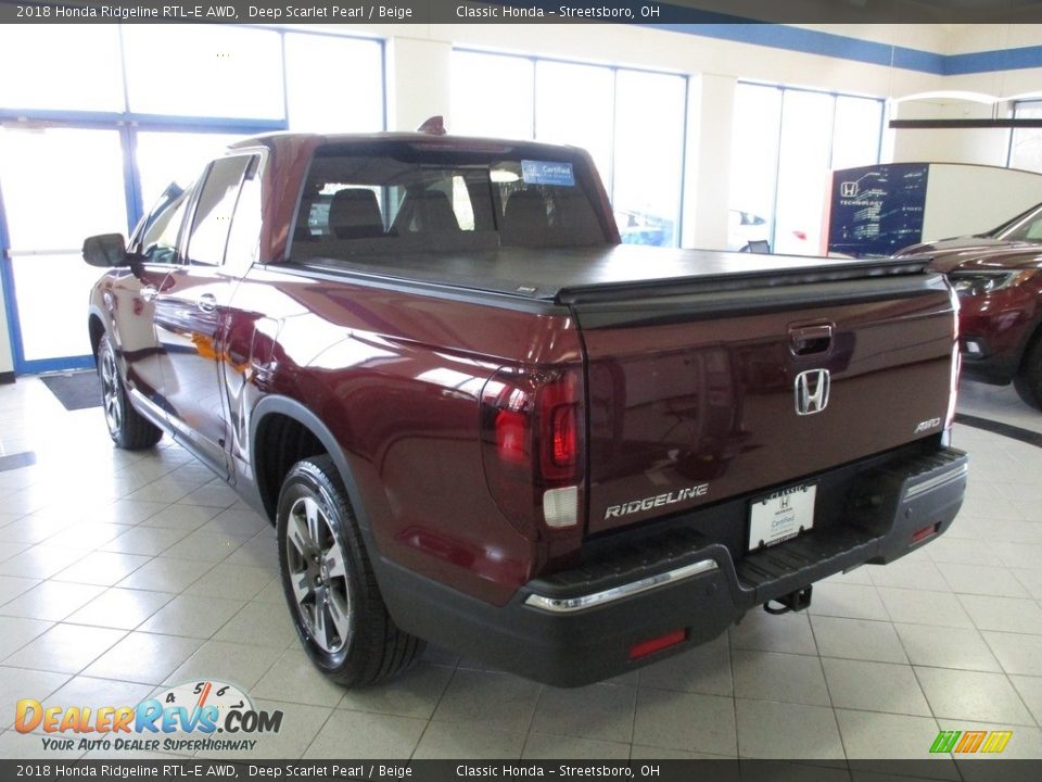 2018 Honda Ridgeline RTL-E AWD Deep Scarlet Pearl / Beige Photo #9