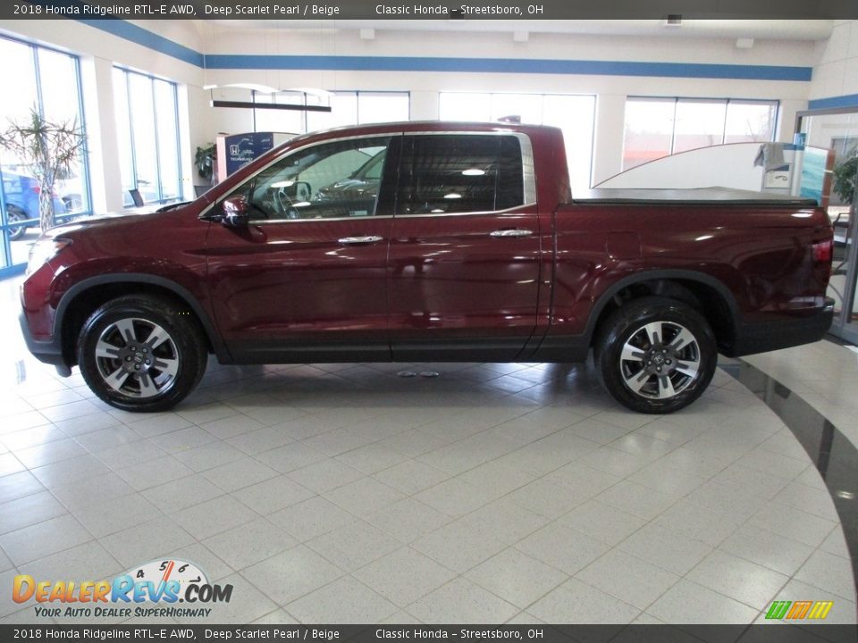 2018 Honda Ridgeline RTL-E AWD Deep Scarlet Pearl / Beige Photo #10