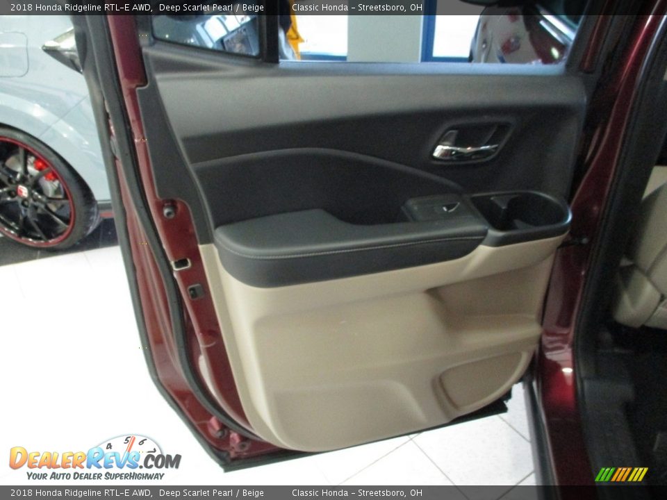 2018 Honda Ridgeline RTL-E AWD Deep Scarlet Pearl / Beige Photo #24