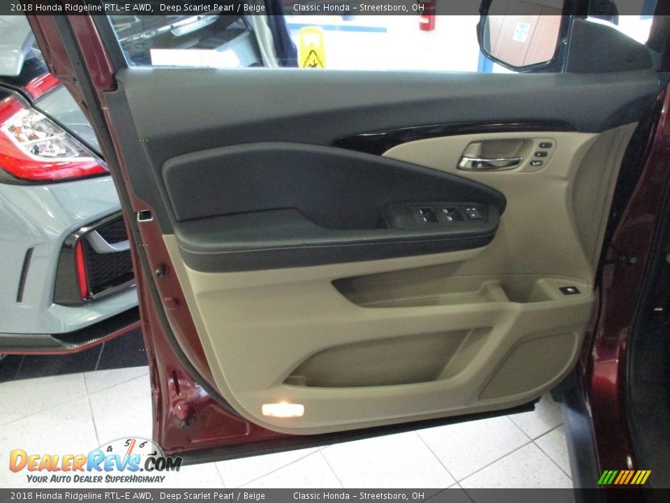 2018 Honda Ridgeline RTL-E AWD Deep Scarlet Pearl / Beige Photo #27