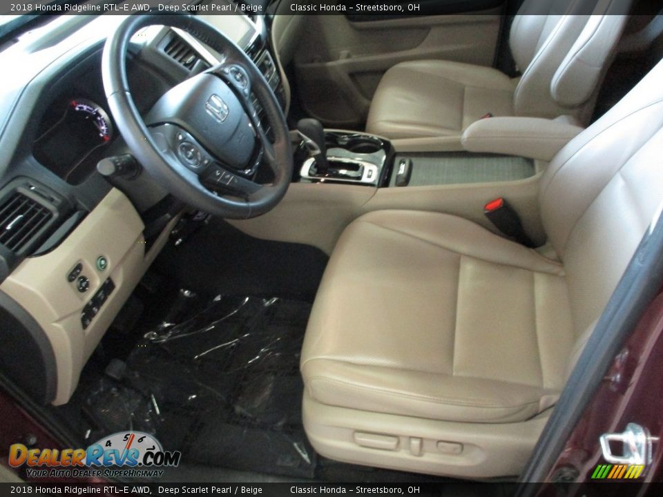 2018 Honda Ridgeline RTL-E AWD Deep Scarlet Pearl / Beige Photo #28