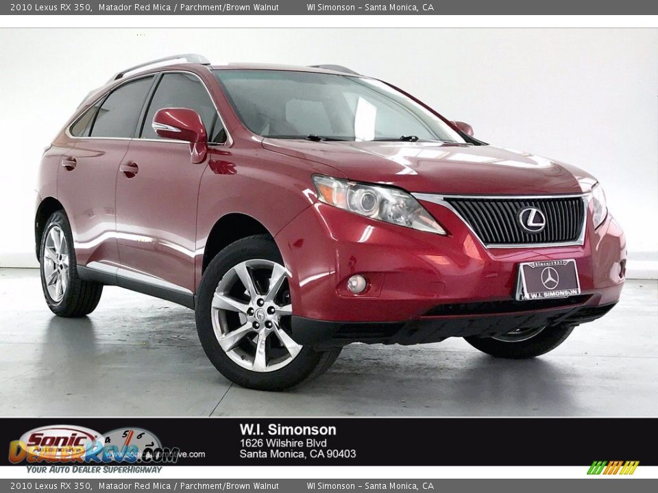 2010 Lexus RX 350 Matador Red Mica / Parchment/Brown Walnut Photo #1