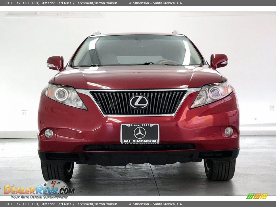 2010 Lexus RX 350 Matador Red Mica / Parchment/Brown Walnut Photo #2