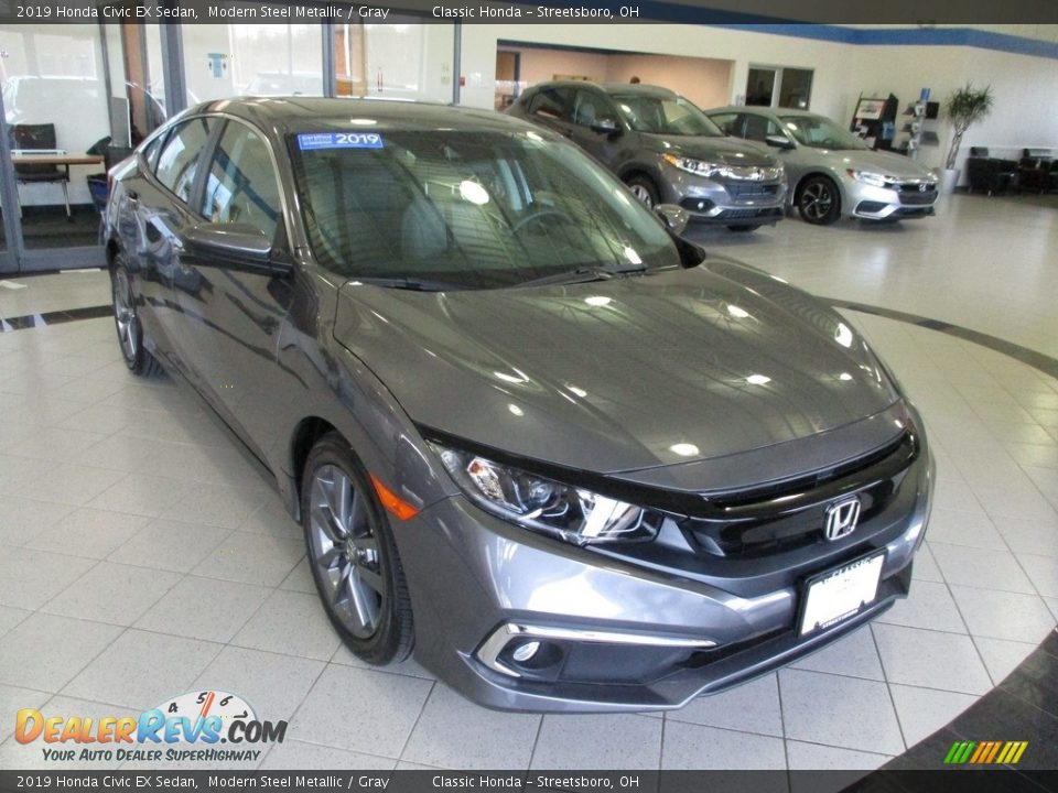 2019 Honda Civic EX Sedan Modern Steel Metallic / Gray Photo #3