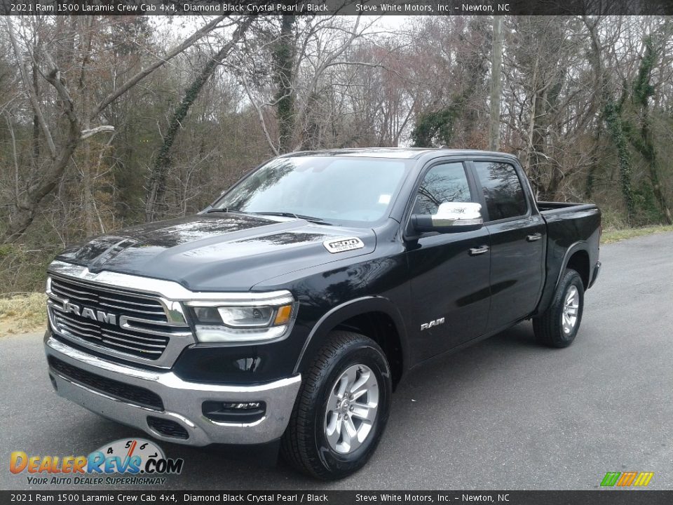 2021 Ram 1500 Laramie Crew Cab 4x4 Diamond Black Crystal Pearl / Black Photo #2