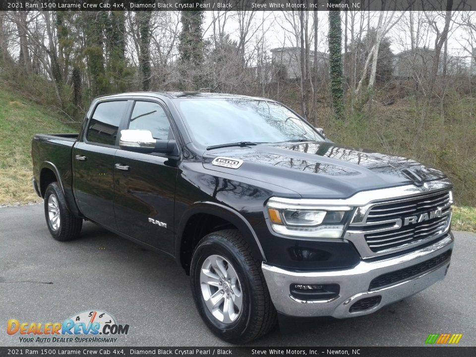 2021 Ram 1500 Laramie Crew Cab 4x4 Diamond Black Crystal Pearl / Black Photo #4