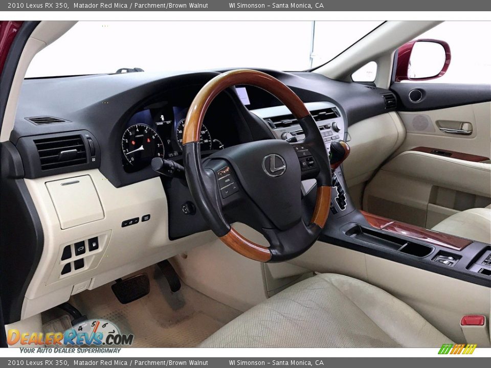 2010 Lexus RX 350 Matador Red Mica / Parchment/Brown Walnut Photo #14