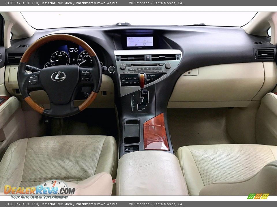 2010 Lexus RX 350 Matador Red Mica / Parchment/Brown Walnut Photo #15