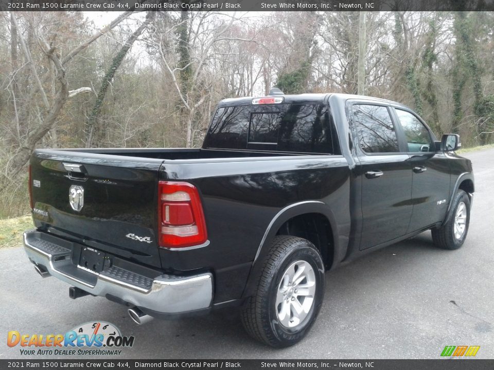 2021 Ram 1500 Laramie Crew Cab 4x4 Diamond Black Crystal Pearl / Black Photo #6