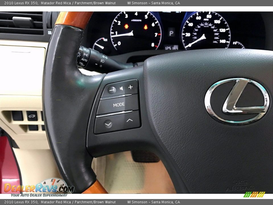 2010 Lexus RX 350 Matador Red Mica / Parchment/Brown Walnut Photo #21