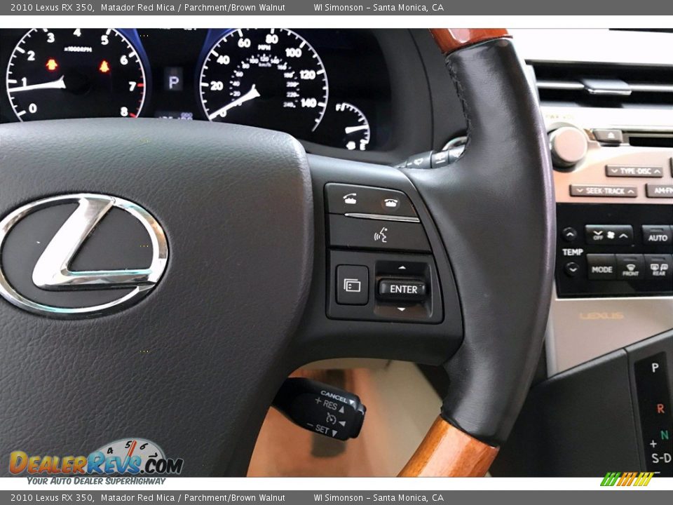 2010 Lexus RX 350 Matador Red Mica / Parchment/Brown Walnut Photo #22