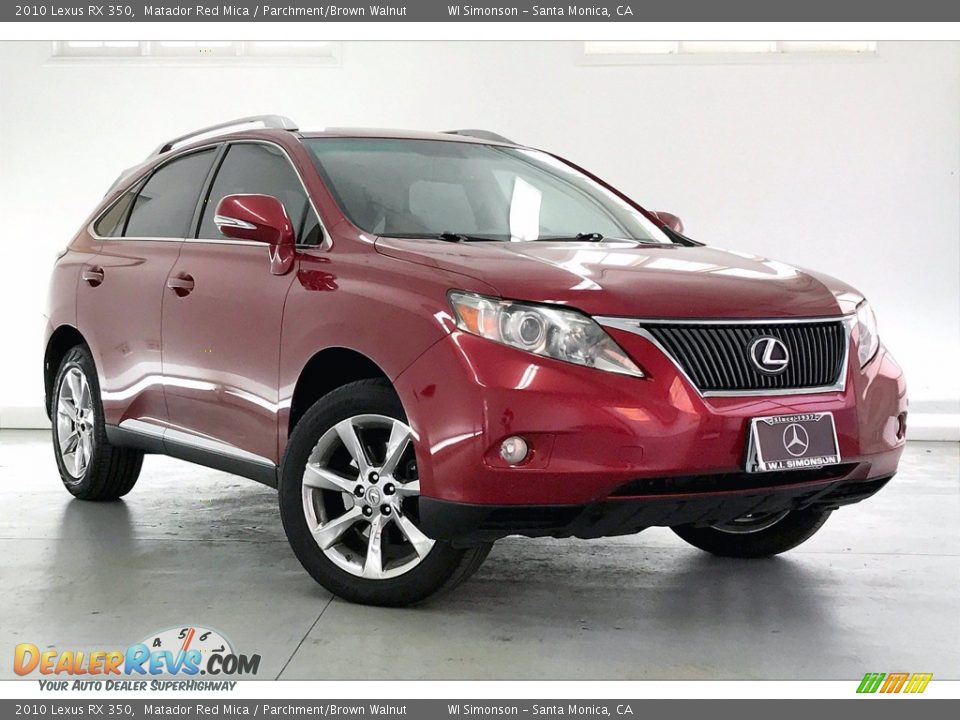 2010 Lexus RX 350 Matador Red Mica / Parchment/Brown Walnut Photo #34